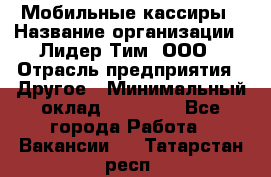 Мобильные кассиры › Название организации ­ Лидер Тим, ООО › Отрасль предприятия ­ Другое › Минимальный оклад ­ 50 000 - Все города Работа » Вакансии   . Татарстан респ.